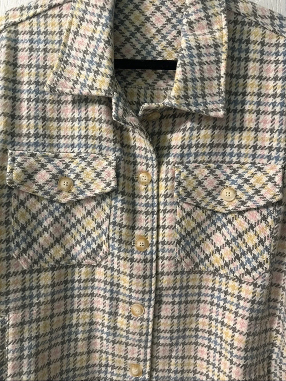 Pastel Plaid Shacket - Pink, Blue & Cream - Picture 5 of 6